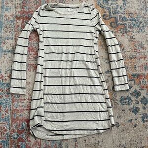 Lou & Grey Loft black and white striped long-sleeved dress
